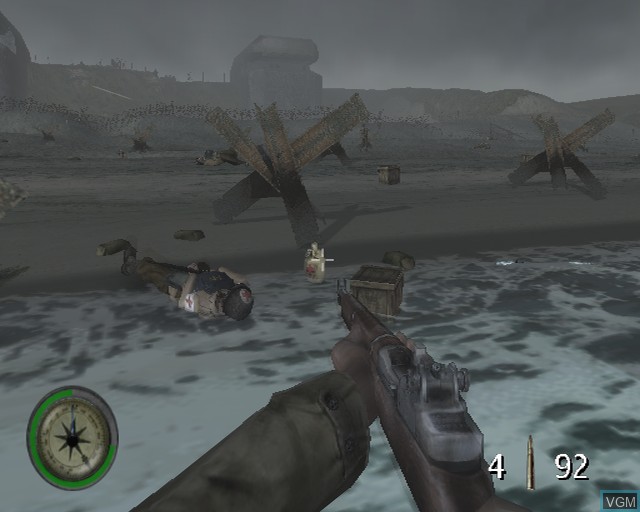 In-game screen of the game Medal of Honor Collection on Sony Playstation 2