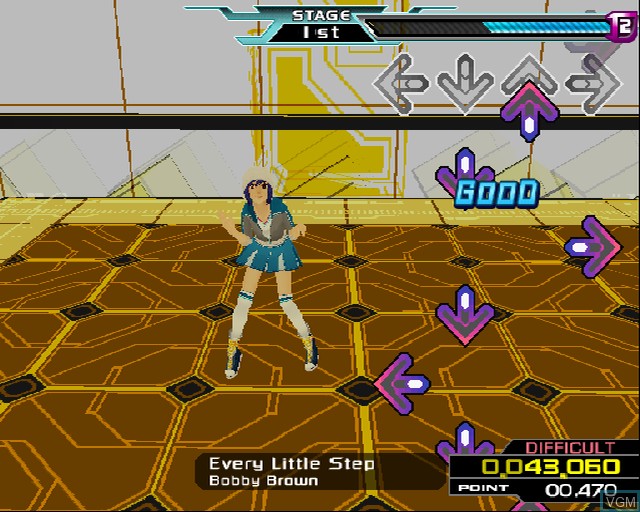 In-game screen of the game Dancing Stage SuperNova 2 on Sony Playstation 2