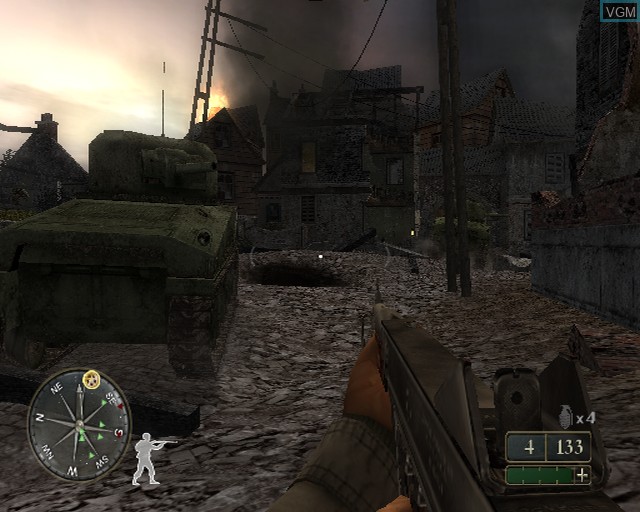 In-game screen of the game Call of Duty 2 - Big Red One on Sony Playstation 2