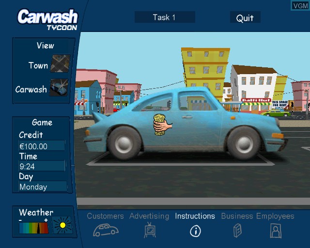 In-game screen of the game Carwash Tycoon on Sony Playstation 2
