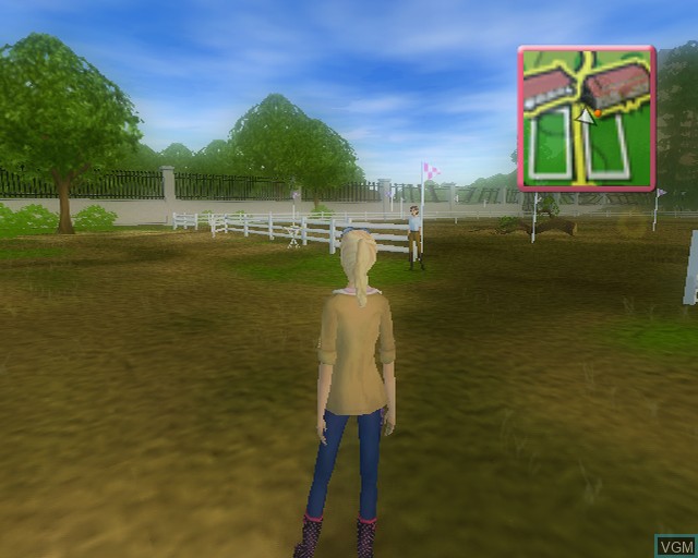 In-game screen of the game Barbie Horse Adventures - Riding Camp on Sony Playstation 2