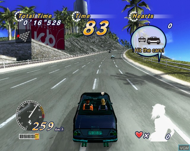 In-game screen of the game OutRun 2006 - Coast 2 Coast on Sony Playstation 2