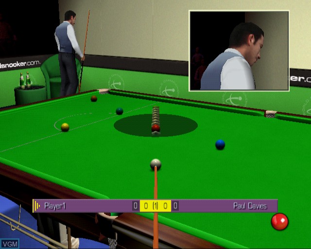 In-game screen of the game World Snooker Championship 2007 on Sony Playstation 2
