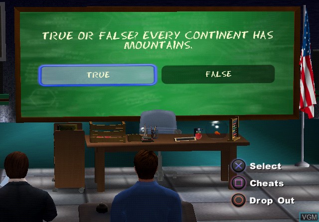 In-game screen of the game Are You Smarter Than a 5th Grader? Make the Grade on Sony Playstation 2