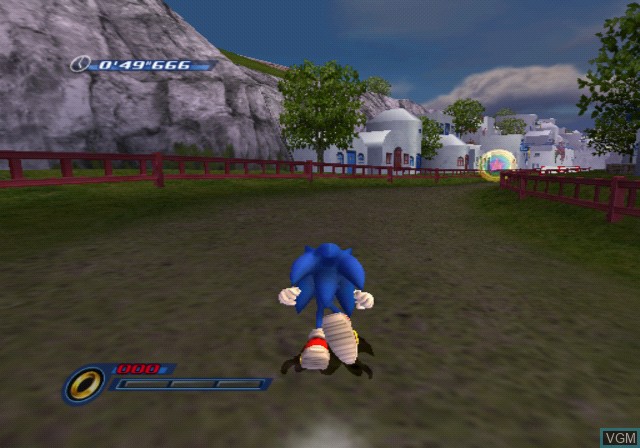 In-game screen of the game Sonic Unleashed on Sony Playstation 2