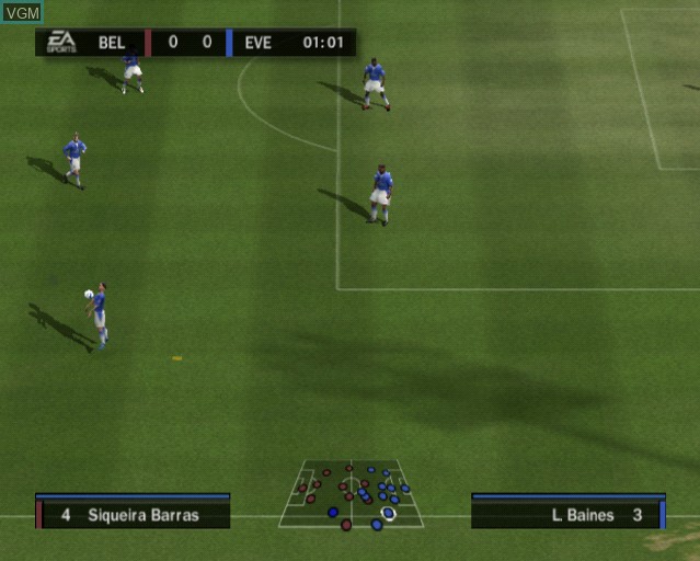 In-game screen of the game FIFA 10 on Sony Playstation 2