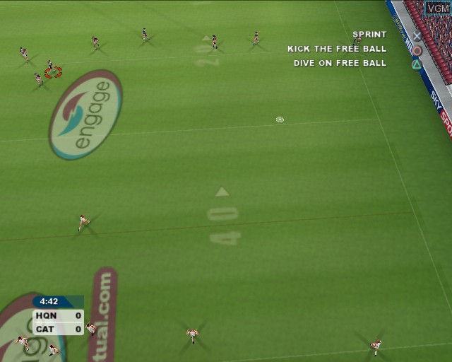 In-game screen of the game Rugby League 2 - World Cup Edition on Sony Playstation 2