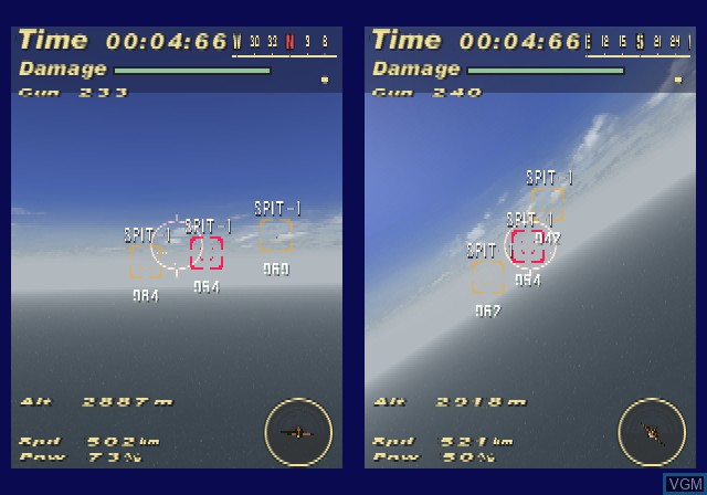 In-game screen of the game Victory Wings - Zero Pilot Series on Sony Playstation 2