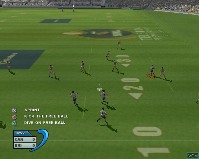 In-game screen of the game Rugby League 2 on Sony Playstation 2