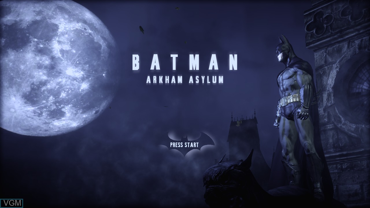 Title screen of the game Batman - Arkham Asylum on Sony Playstation 3
