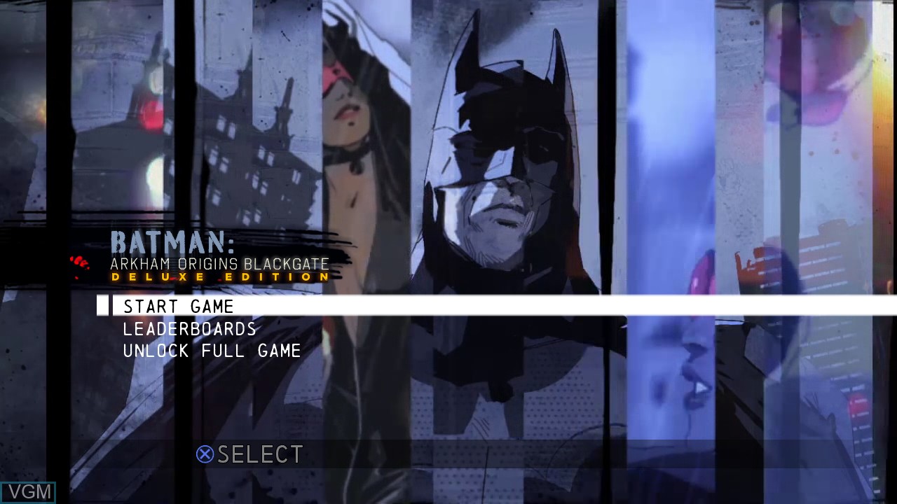 Title screen of the game Batman - Arkham Origins Blackgate - Deluxe Edition on Sony Playstation 3