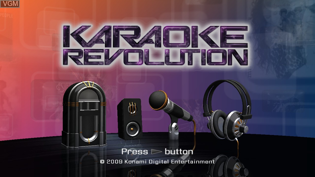 Title screen of the game Karaoke Revolution on Sony Playstation 3