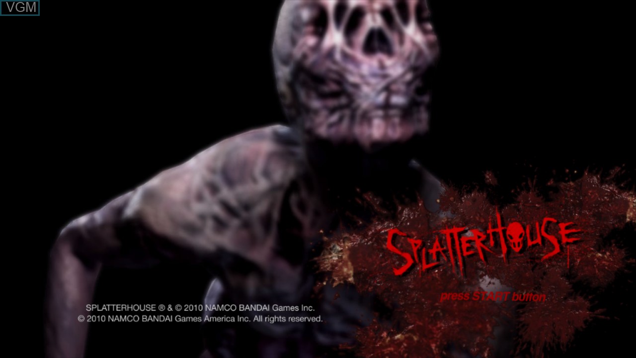 Title screen of the game Splatterhouse on Sony Playstation 3