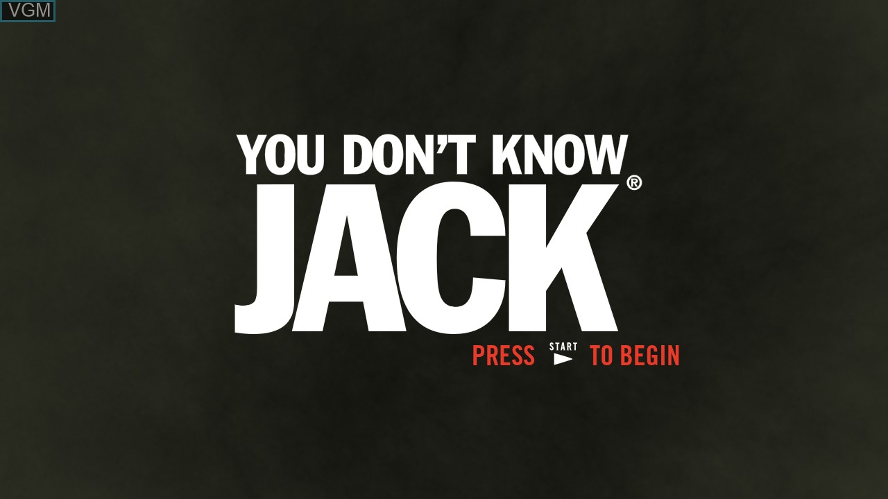 Title screen of the game You Don't Know Jack on Sony Playstation 3