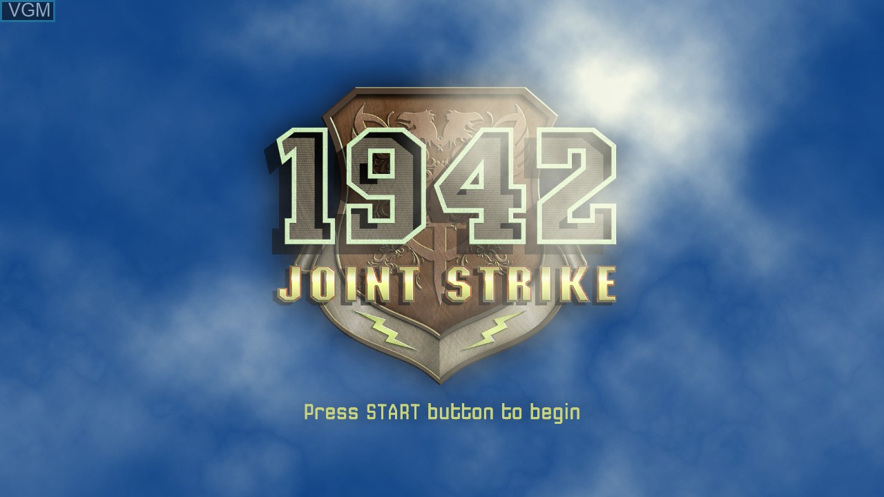 Title screen of the game 1942 - Joint Strike on Sony Playstation 3