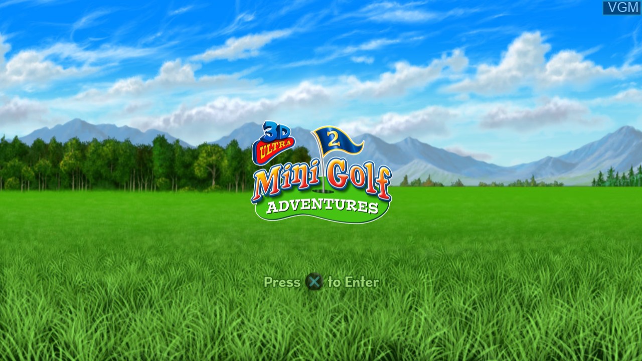 Title screen of the game 3D Ultra Mini Golf Adventures 2 on Sony Playstation 3
