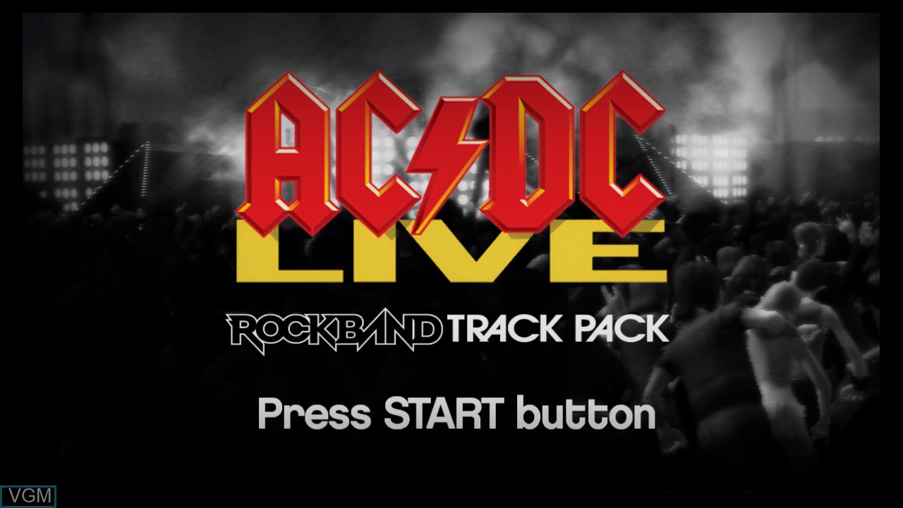 Title screen of the game AC/DC Live - Rock Band Track Pack on Sony Playstation 3