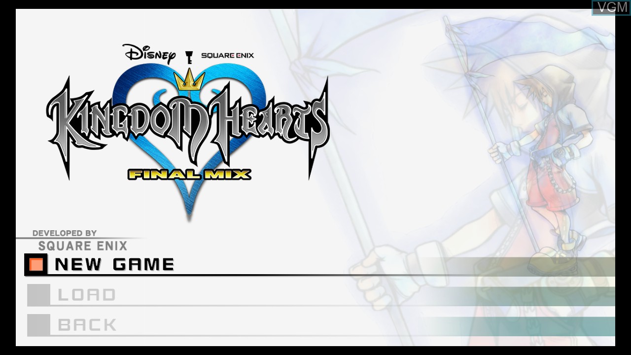 Menu screen of the game Kingdom Hearts HD 1.5 ReMIX on Sony Playstation 3