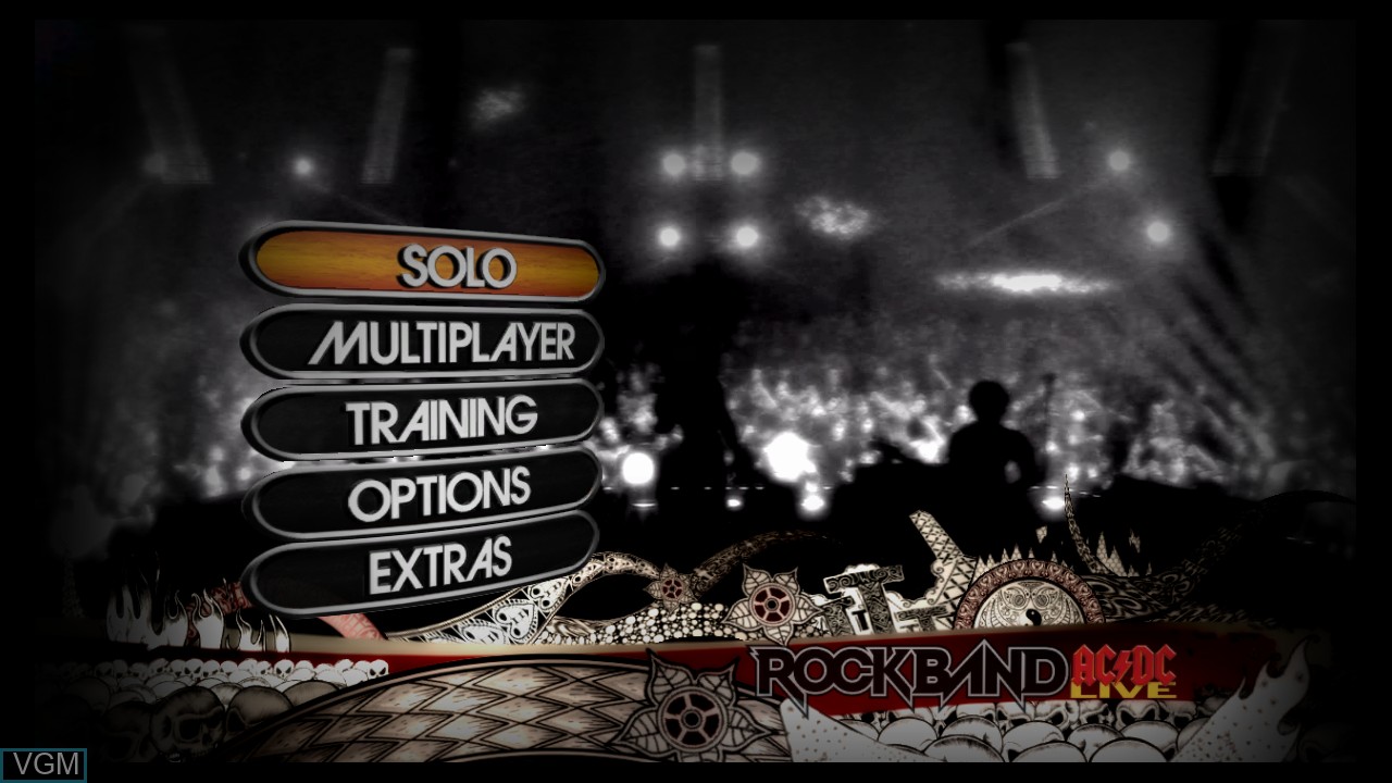 Menu screen of the game AC/DC Live - Rock Band Track Pack on Sony Playstation 3
