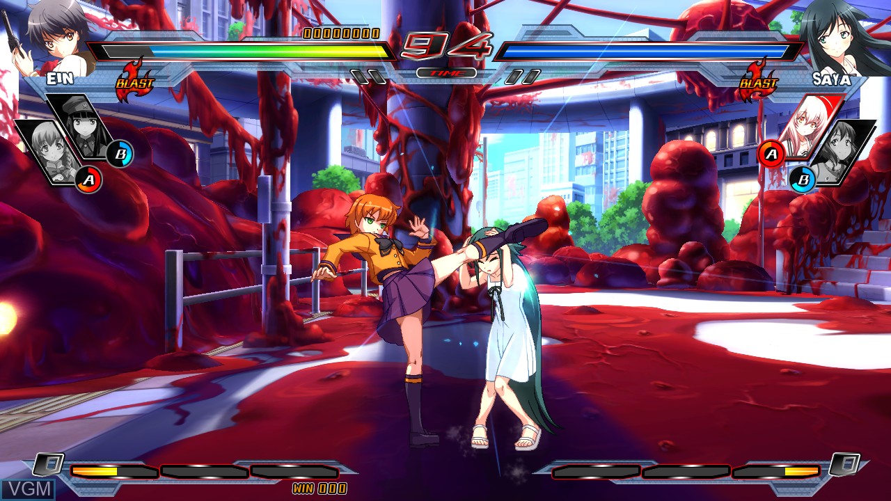 In-game screen of the game Nitroplus Blasterz - Heroines Infinite Duel on Sony Playstation 3