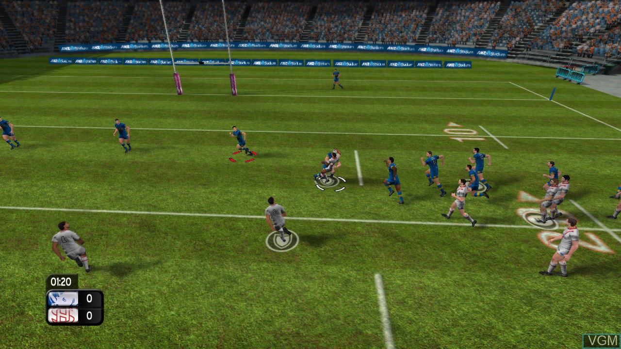 In-game screen of the game Rugby League Live on Sony Playstation 3