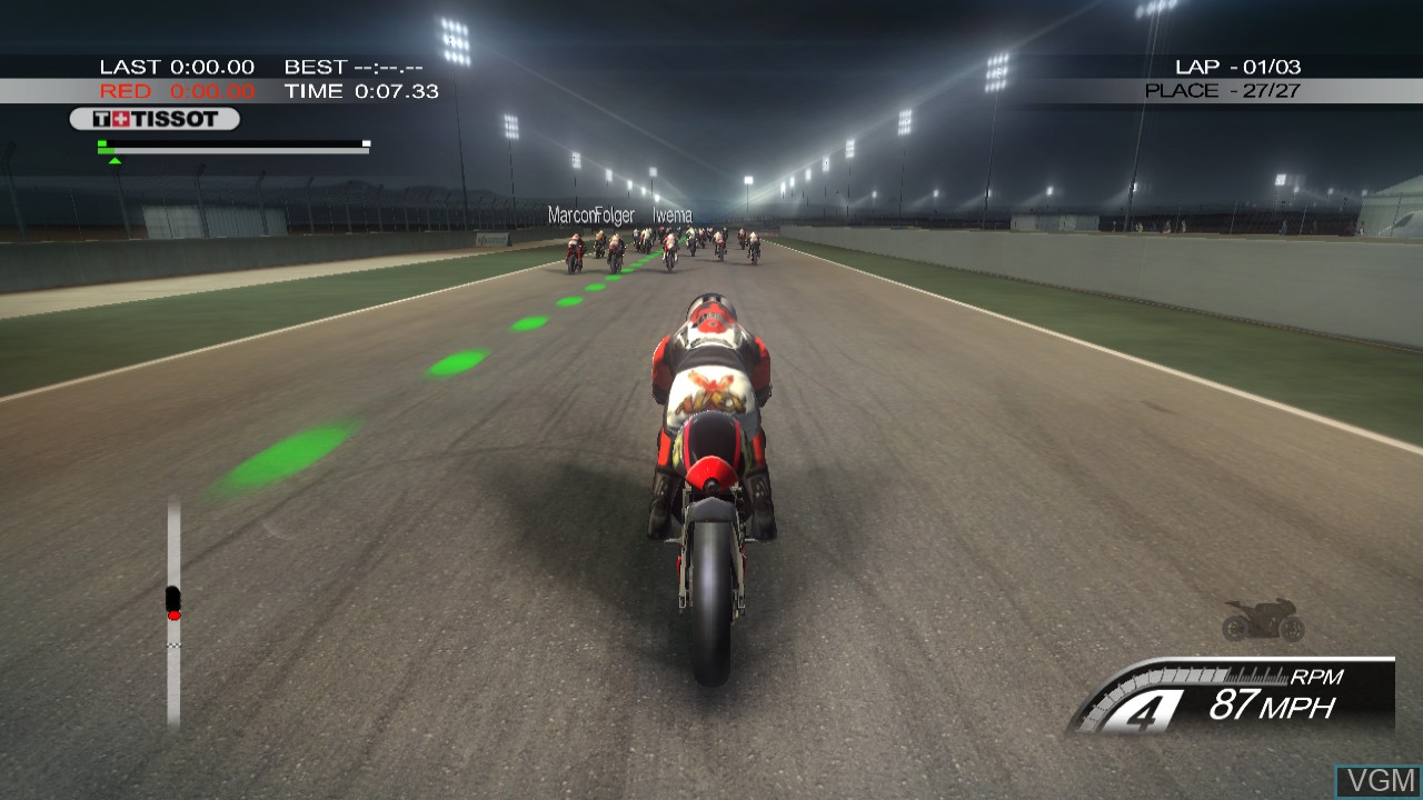 In-game screen of the game MotoGP 10/11 on Sony Playstation 3