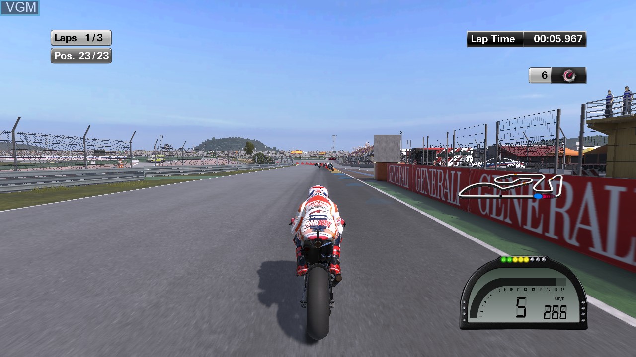 In-game screen of the game MotoGP 14 on Sony Playstation 3