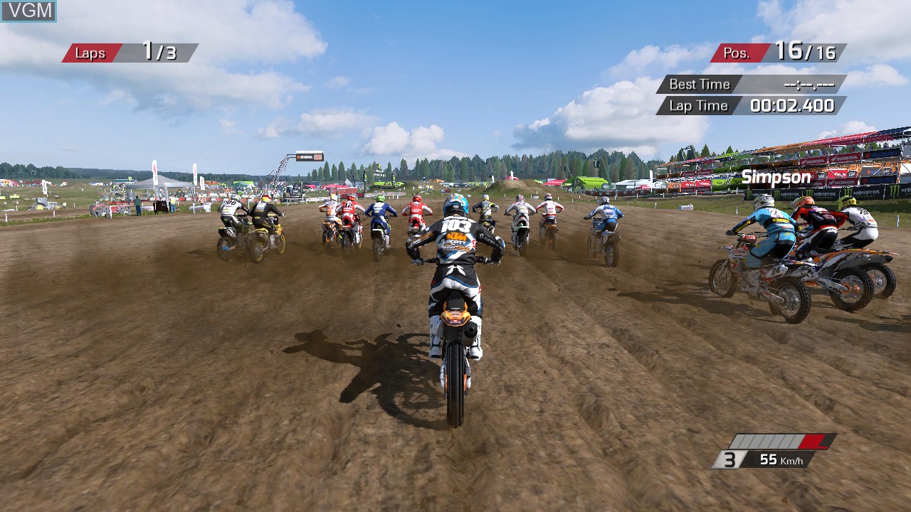 In-game screen of the game MXGP - The Official Motocross Videogame on Sony Playstation 3