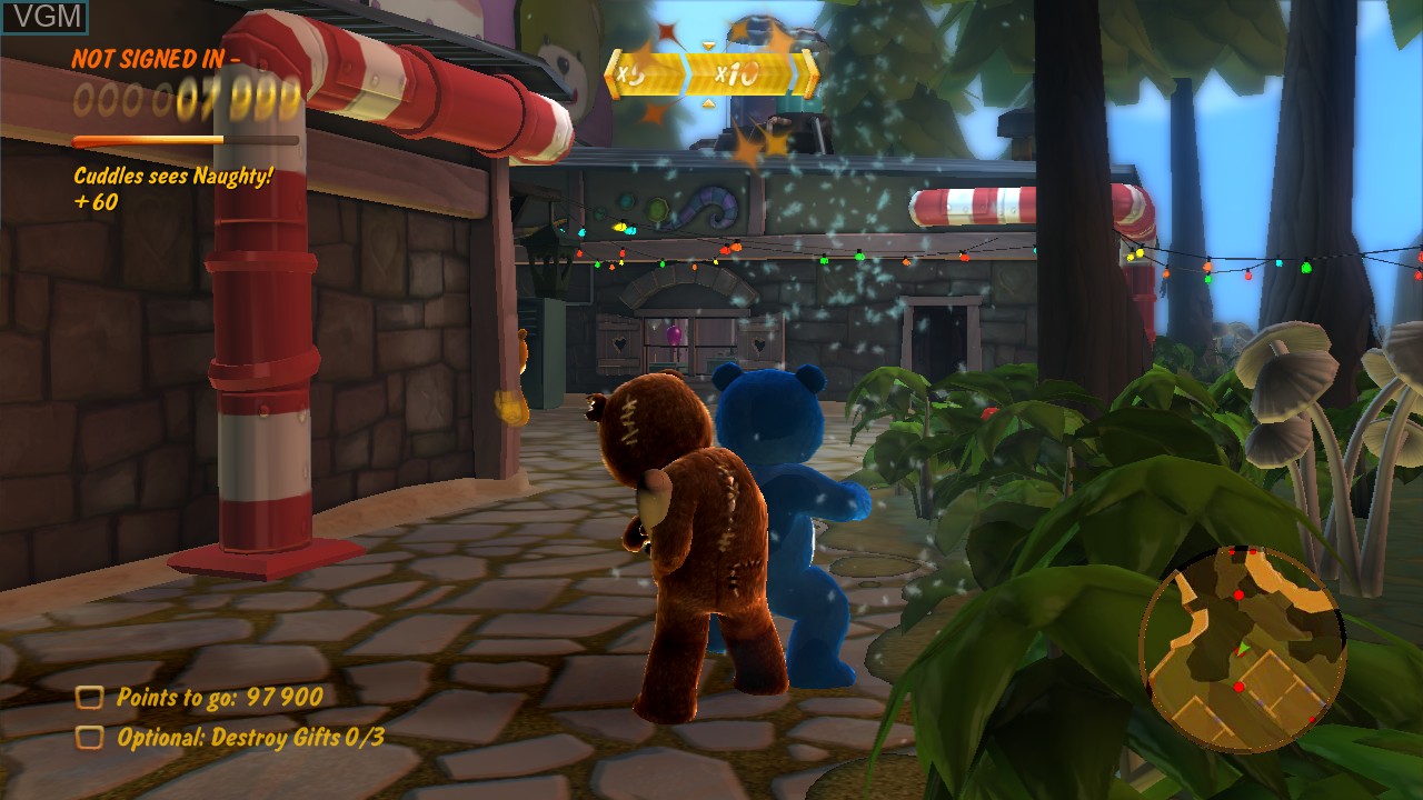 In-game screen of the game Naughty Bear on Sony Playstation 3
