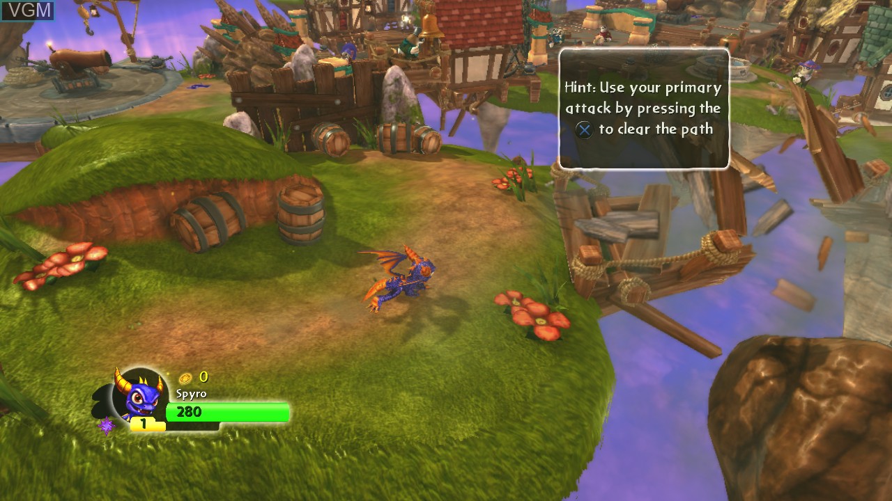 In-game screen of the game Skylanders - Spyro's Adventure on Sony Playstation 3