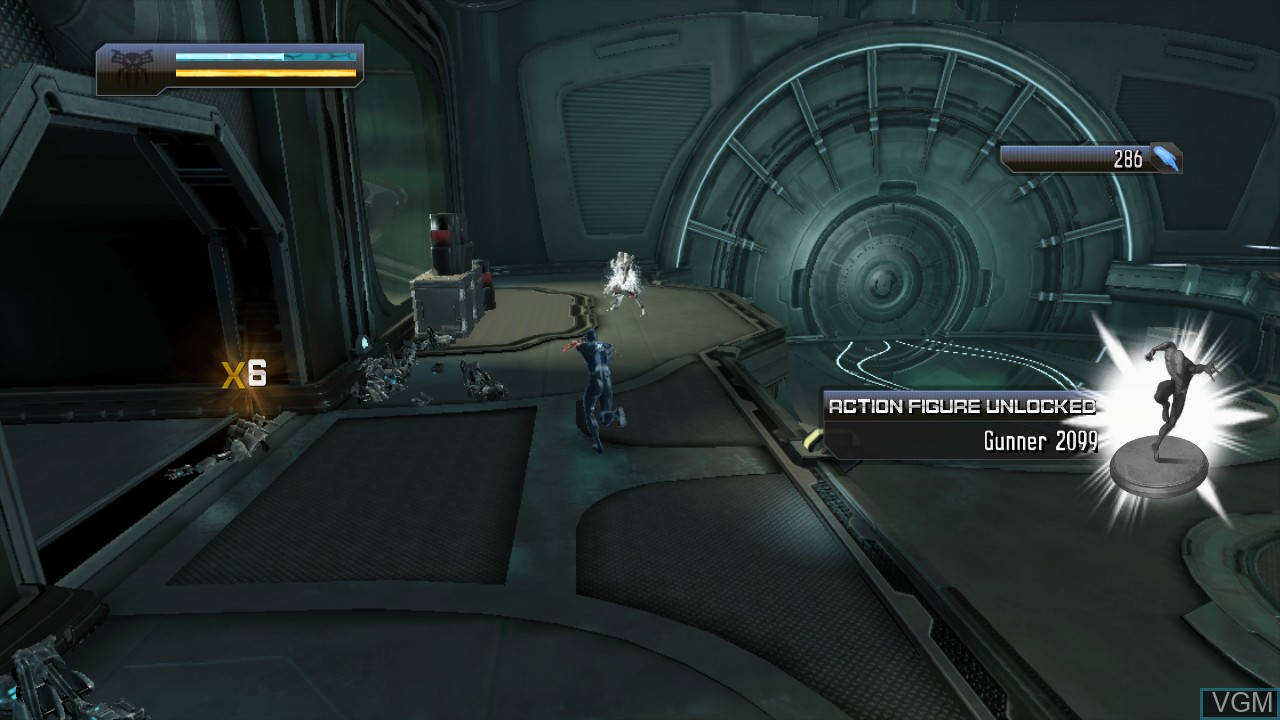 In-game screen of the game Spider-Man - Edge of Time on Sony Playstation 3