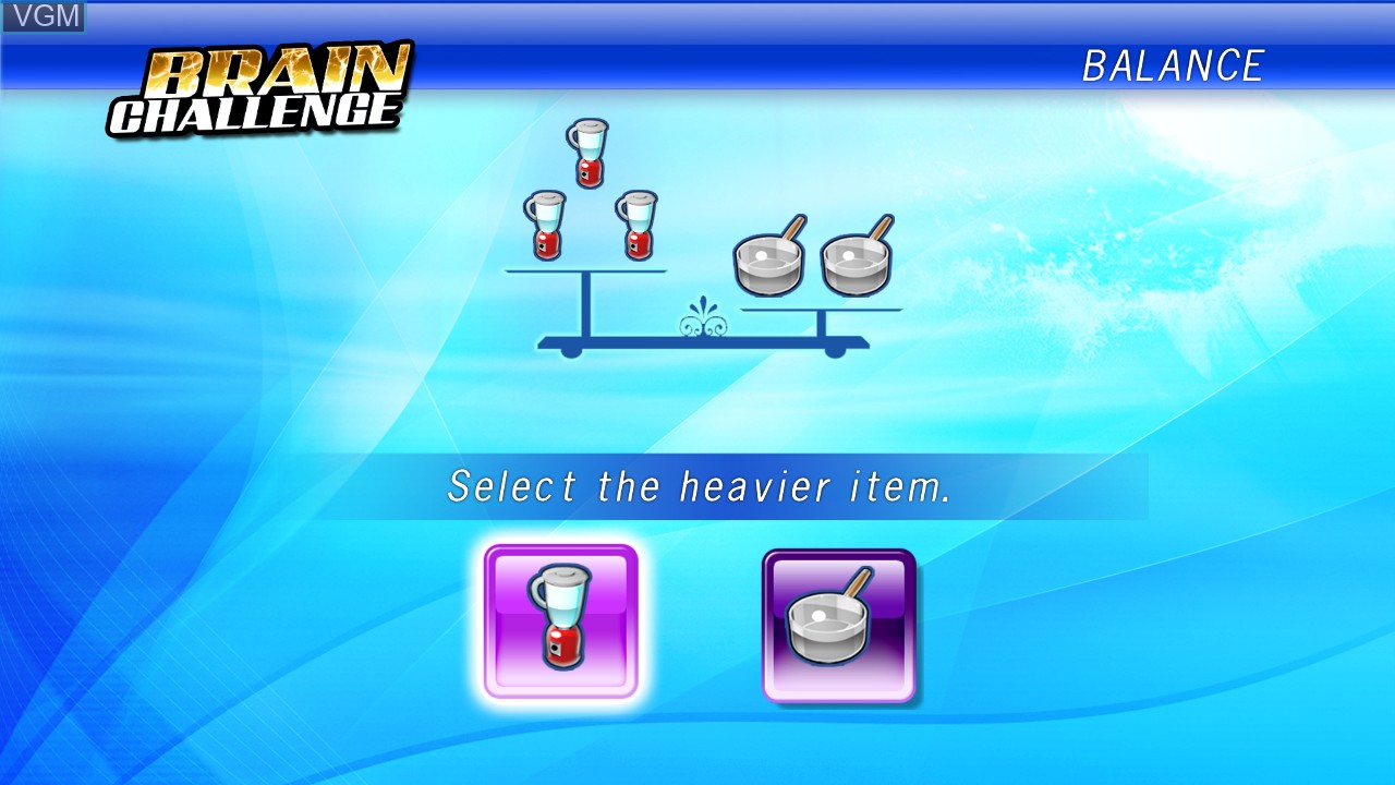 In-game screen of the game Brain Challenge on Sony Playstation 3