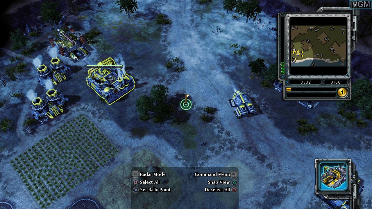 In-game screen of the game Command & Conquer - Red Alert 3 - Commander's Challenge on Sony Playstation 3
