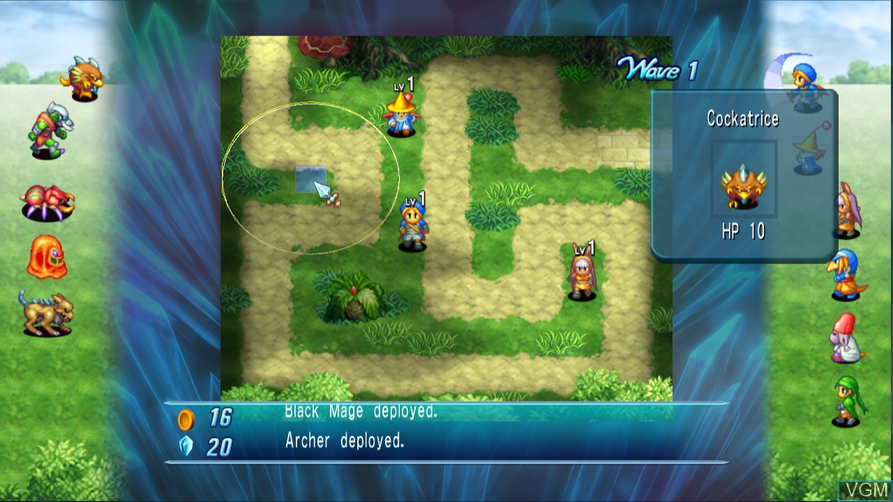 In-game screen of the game Crystal Defenders on Sony Playstation 3