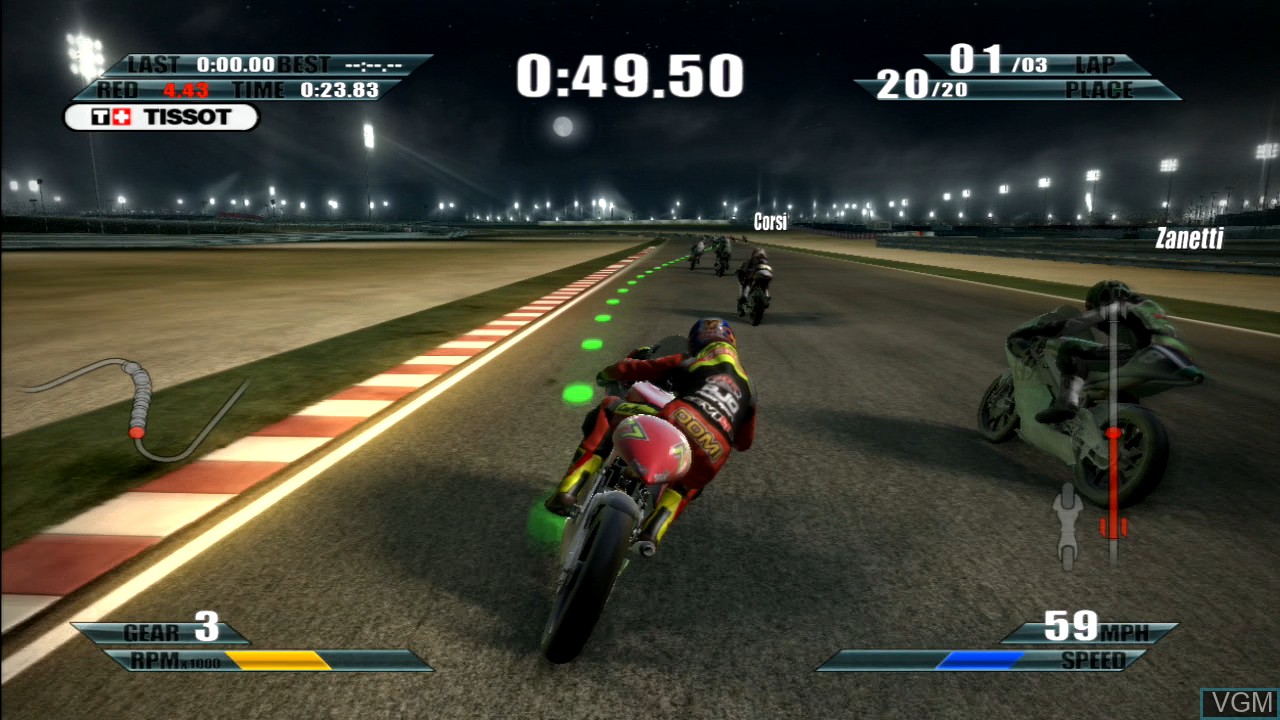 In-game screen of the game MotoGP 09/10 on Sony Playstation 3