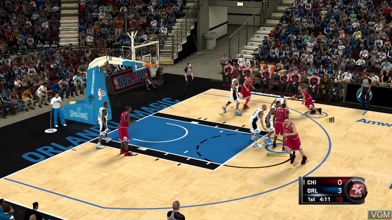 In-game screen of the game NBA 2K11 on Sony Playstation 3