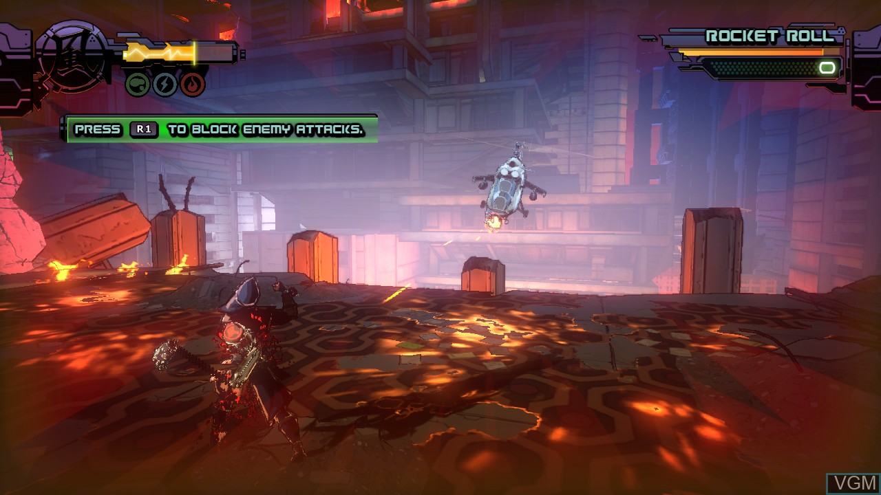 In-game screen of the game Yaiba - Ninja Gaiden Z on Sony Playstation 3