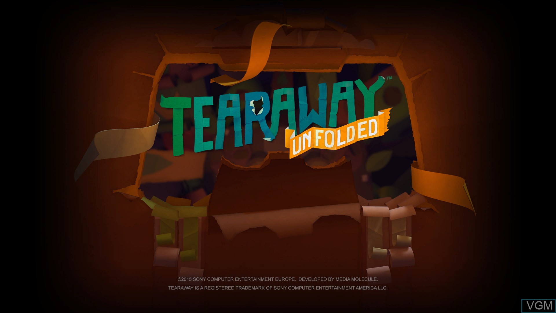 Title screen of the game Tearaway Unfolded on Sony Playstation 4
