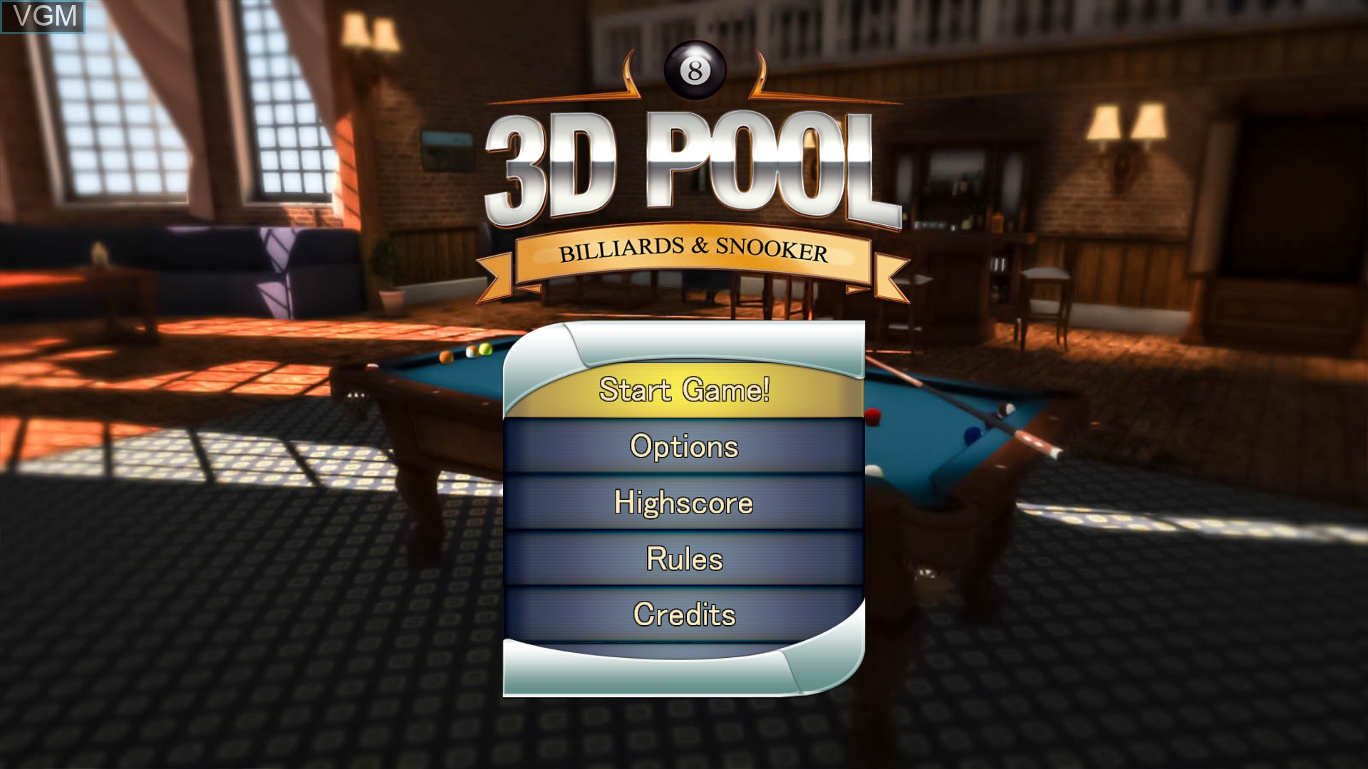Title screen of the game 3D Billiards - Billards & Snooker on Sony Playstation 4
