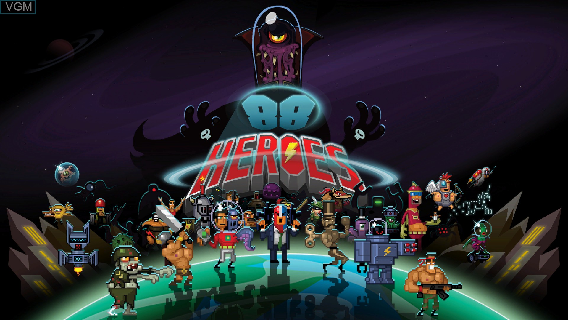 Title screen of the game 88 Heroes on Sony Playstation 4
