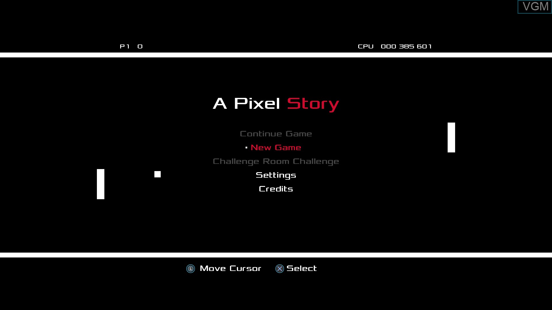 Title screen of the game Pixel Story, A on Sony Playstation 4