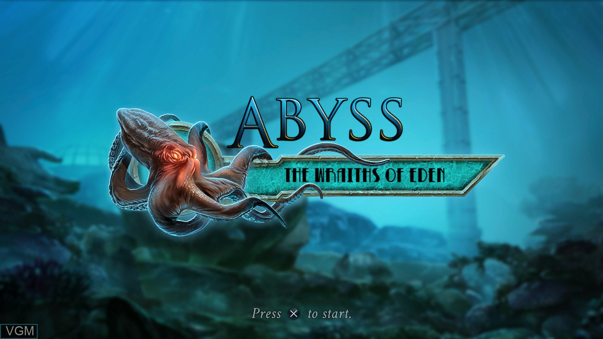 Title screen of the game Abyss - The Wraiths of Eden on Sony Playstation 4