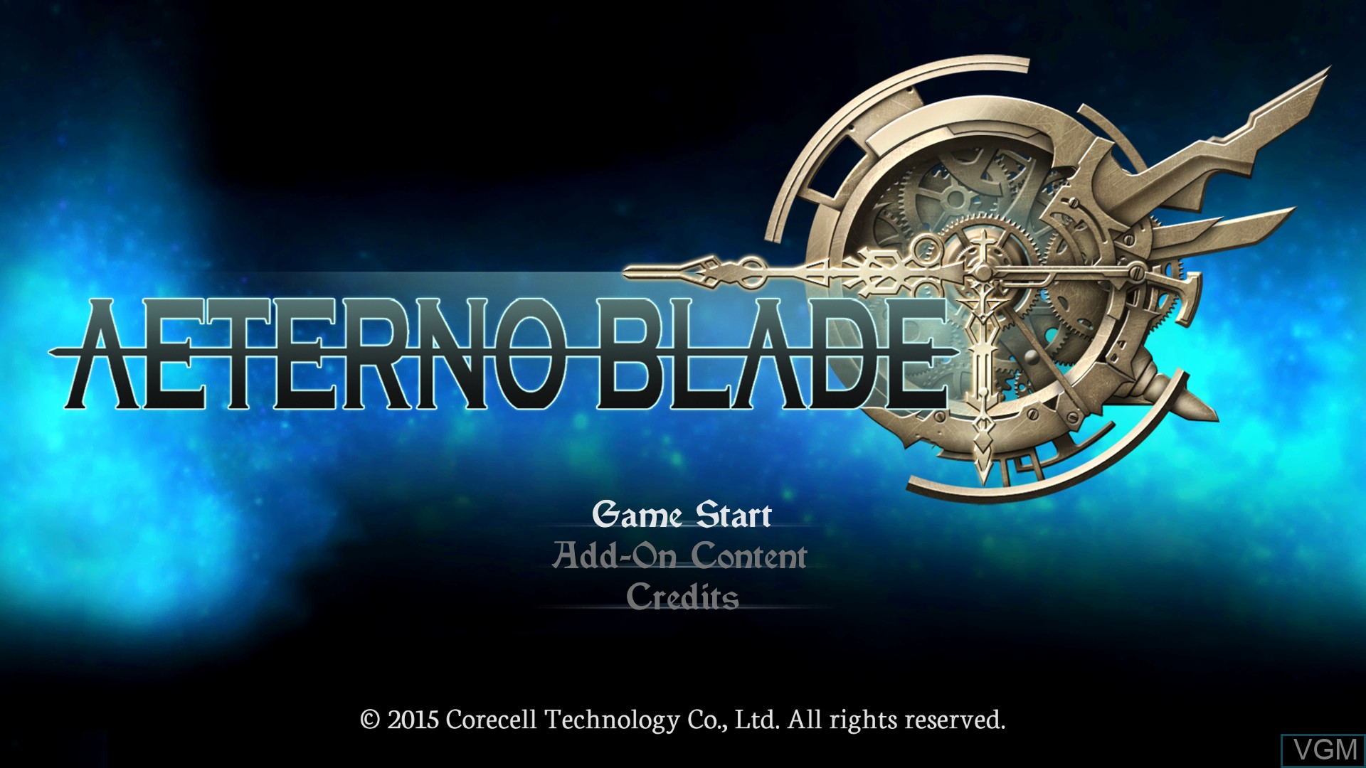 Title screen of the game AeternoBlade on Sony Playstation 4