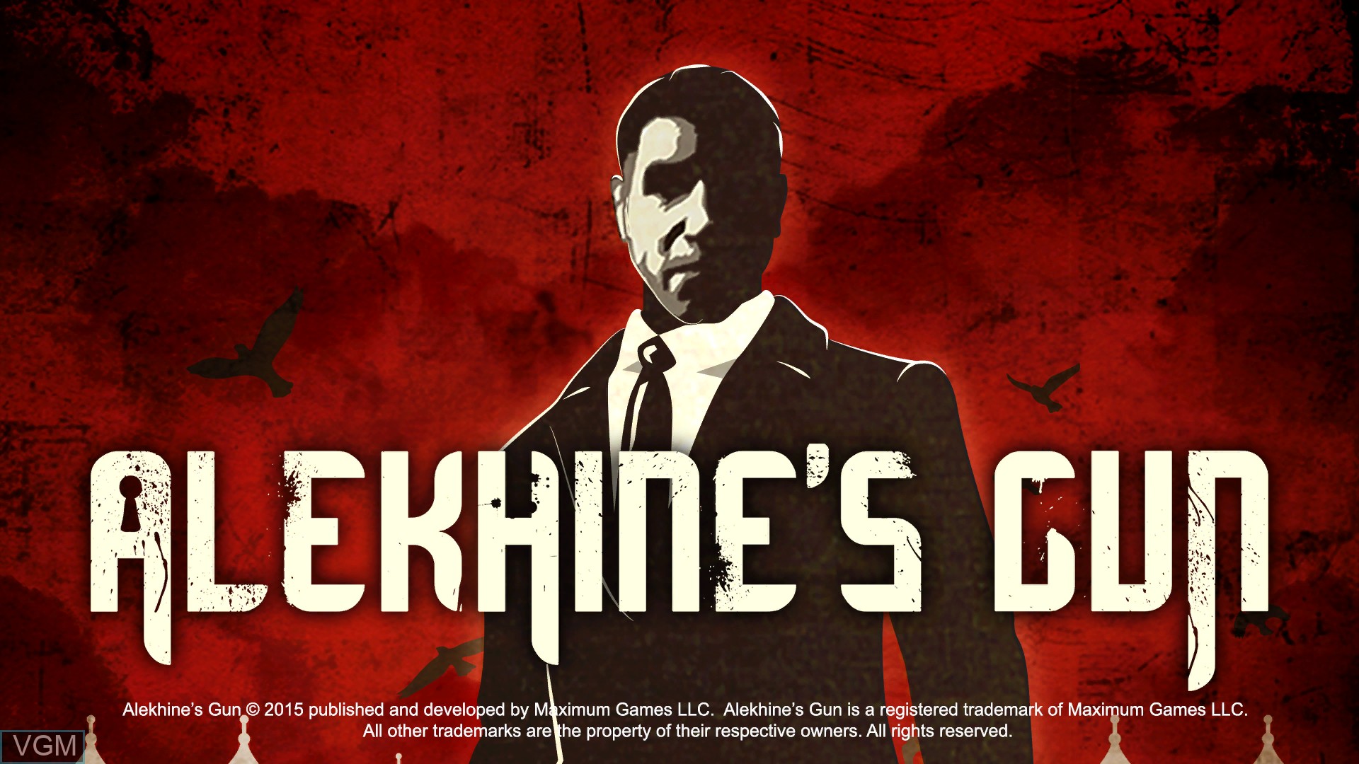 Title screen of the game Alekhine's Gun on Sony Playstation 4