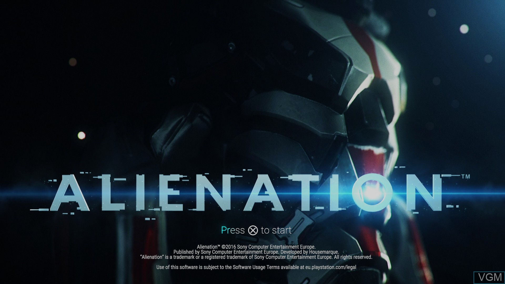 Title screen of the game Alien - Isolation on Sony Playstation 4