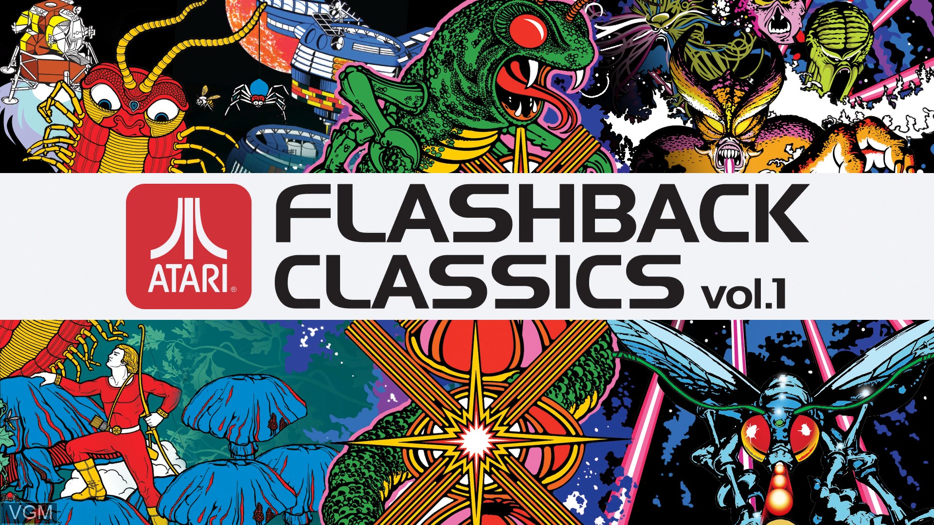Title screen of the game Atari Flashback Classics - Volume 1 on Sony Playstation 4