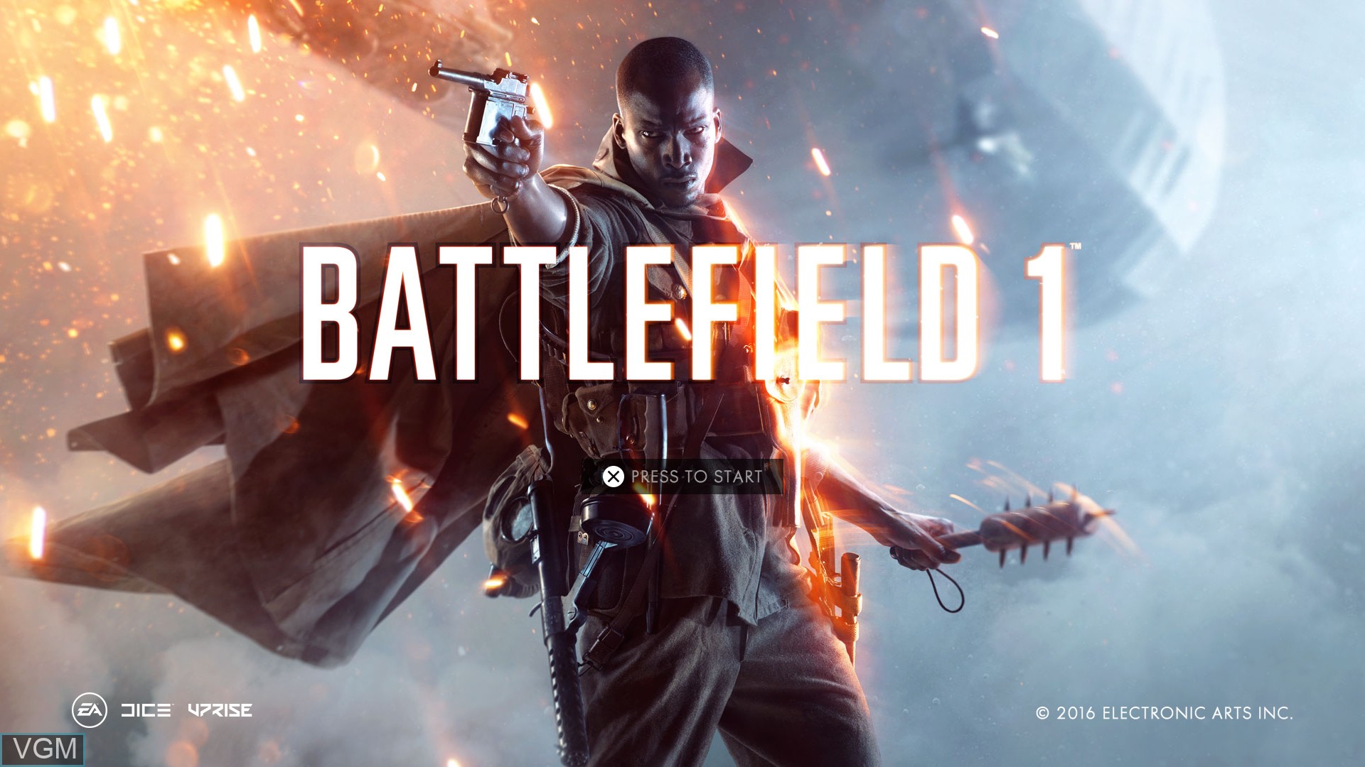 Title screen of the game Battlefield 1 on Sony Playstation 4