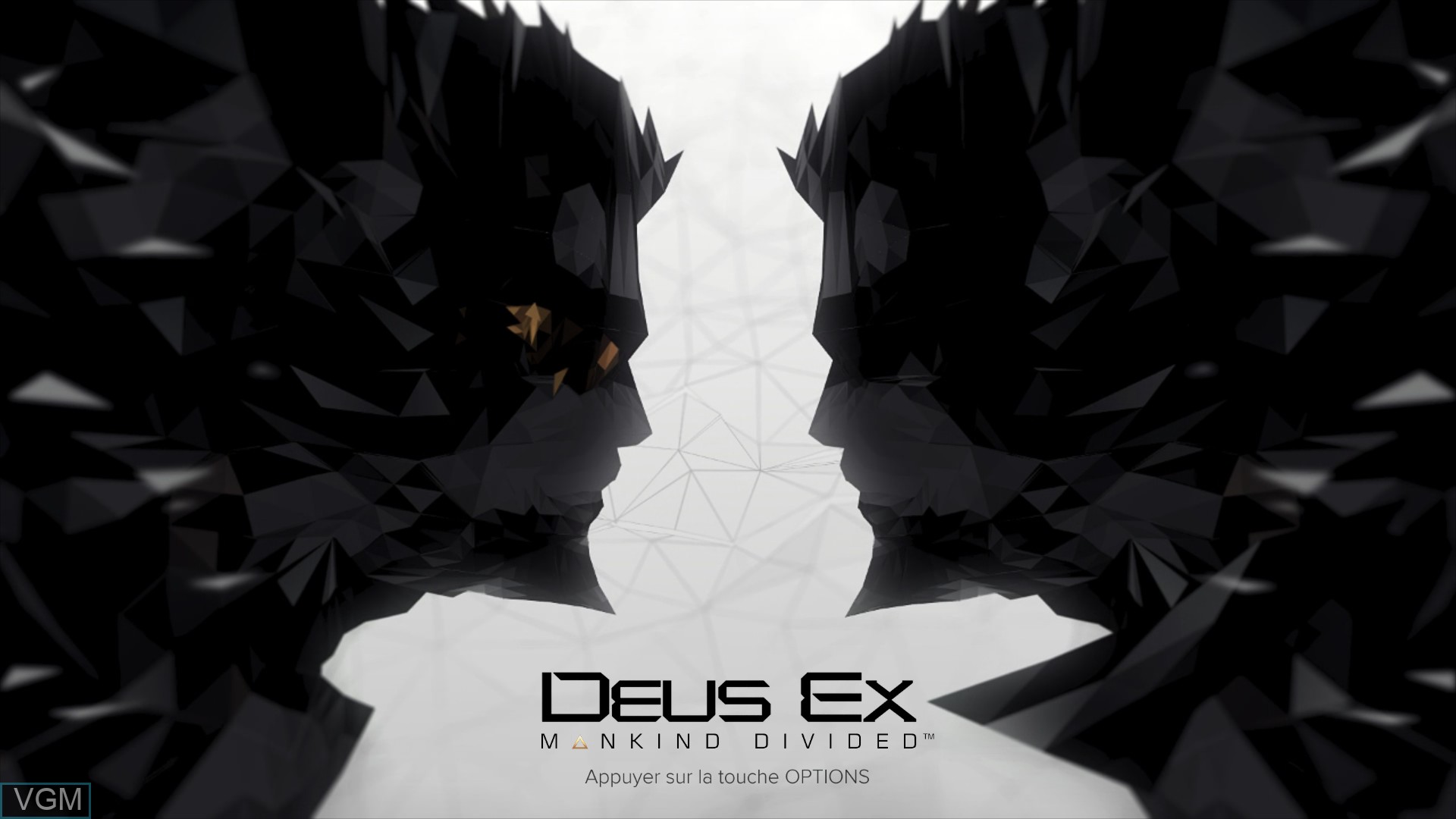 Title screen of the game Deus Ex - Mankind Divided on Sony Playstation 4