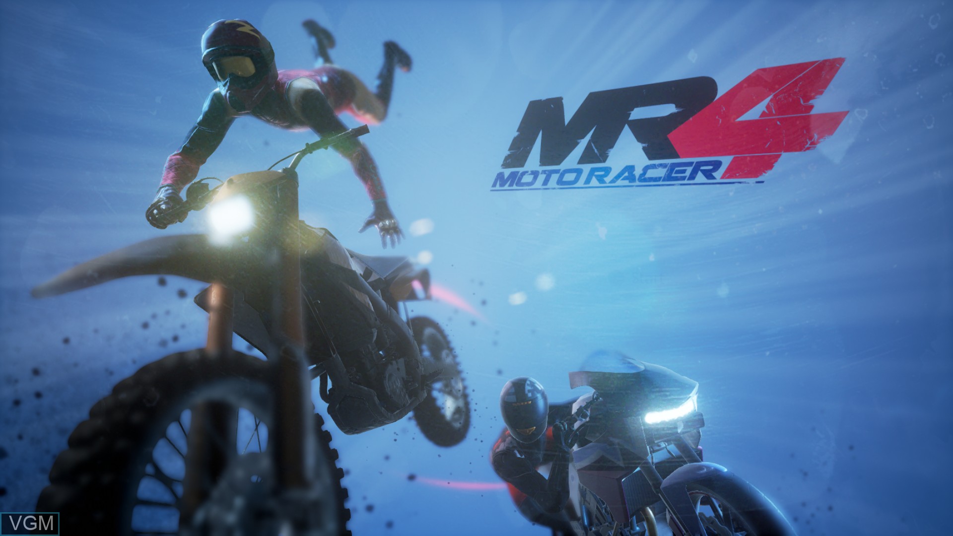Title screen of the game Moto Racer 4 on Sony Playstation 4