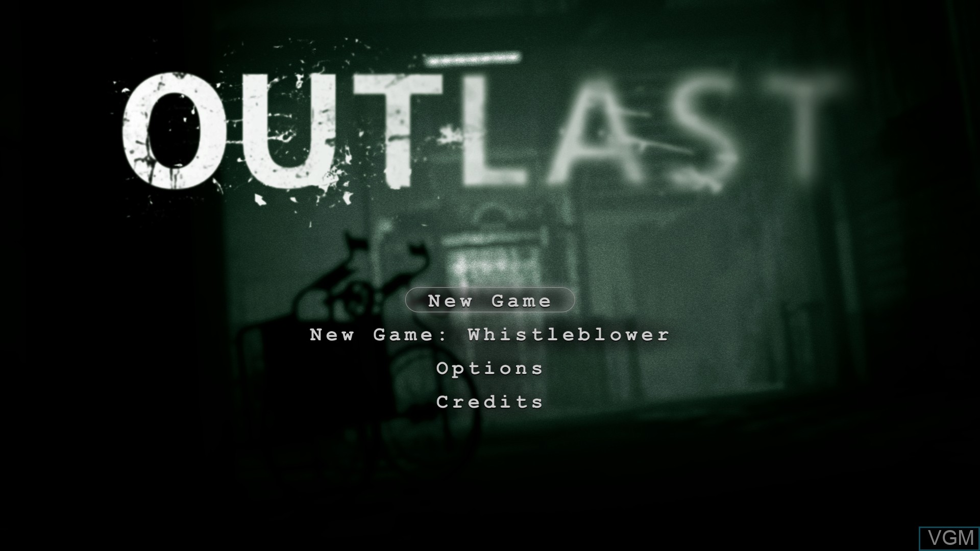 Title screen of the game Outlast on Sony Playstation 4